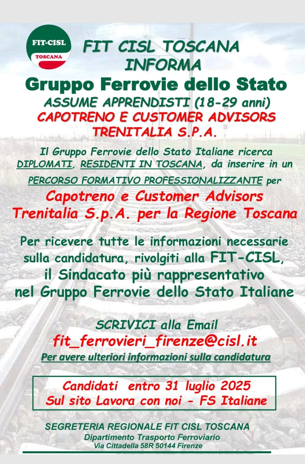 Gruppo Ferrovie dello Stato assume