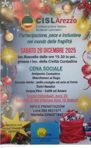 20 dicembre 2025: cena di Natale Cisl Arezzo