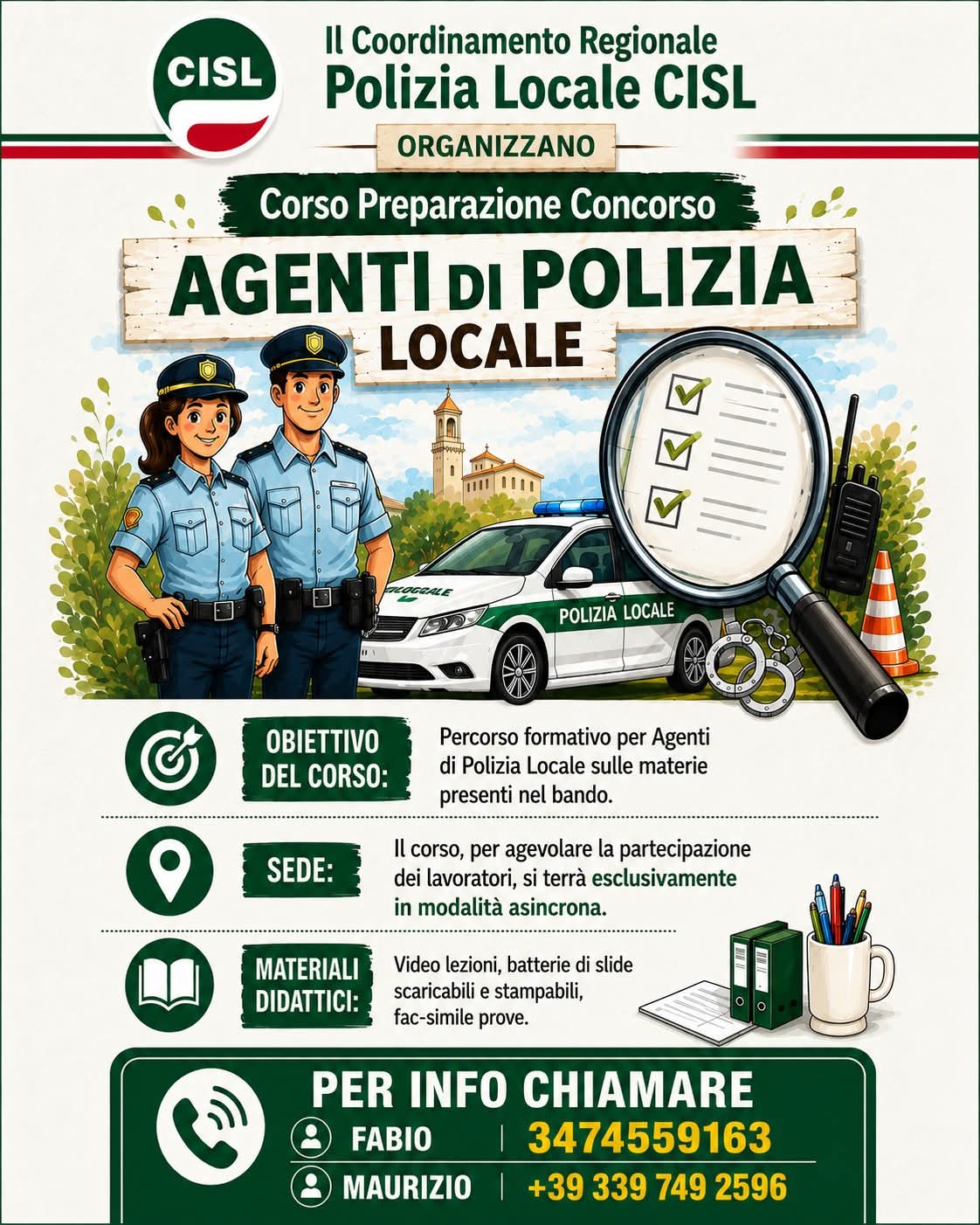 Corso di preparazione per agente di polizia locale