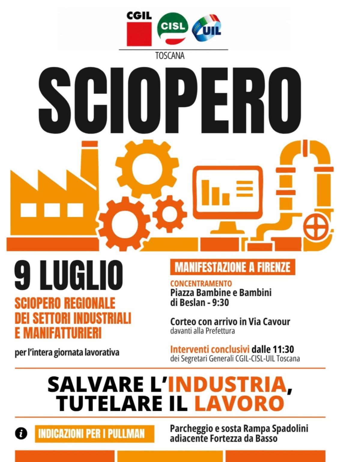 SCIOPERO REGIONALE GIOVEDI’ 9 LUGLIO